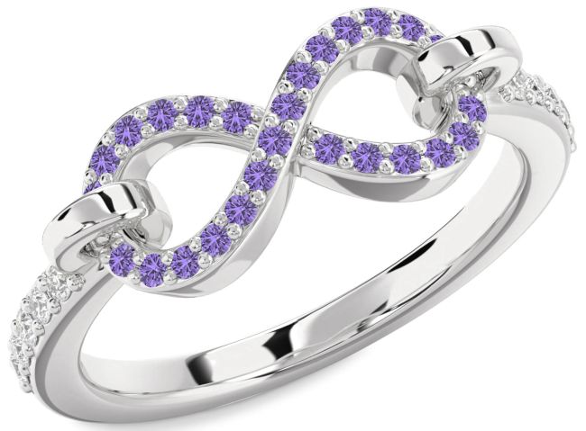 Diamond Alexandrite Platinum Infinity Ring