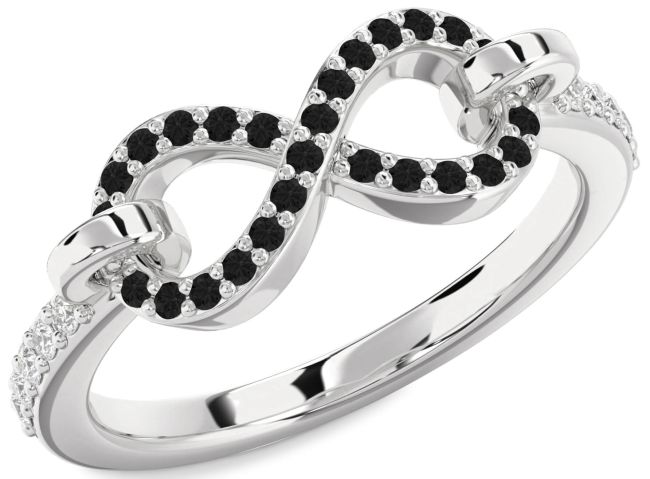 Black Diamond Platinum Infinity Ring