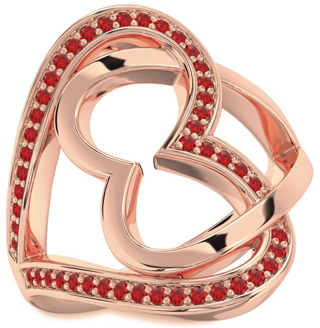 Ruby Rose Gold Heart Ring