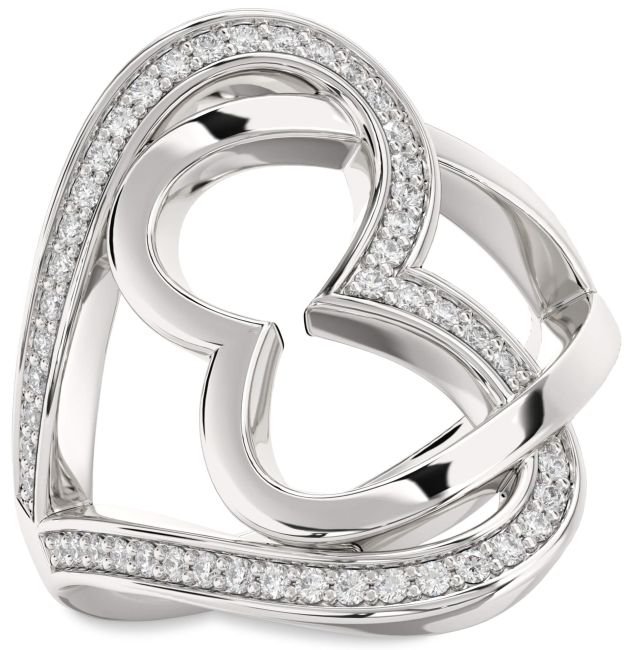 Lab Diamond Platinum Heart Ring