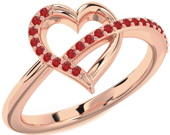 Ruby Rose Gold Heart Ring