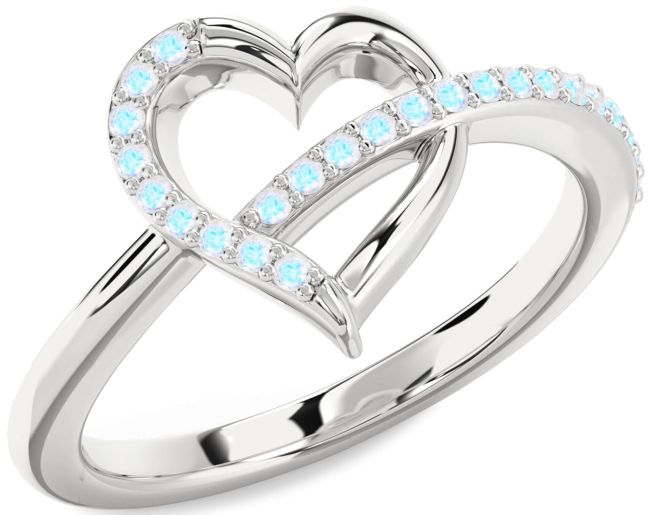 Moonstone Platinum Heart Ring