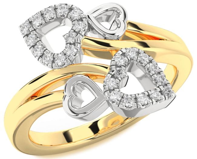 Diamond Platinum & Yellow Gold Heart Ring