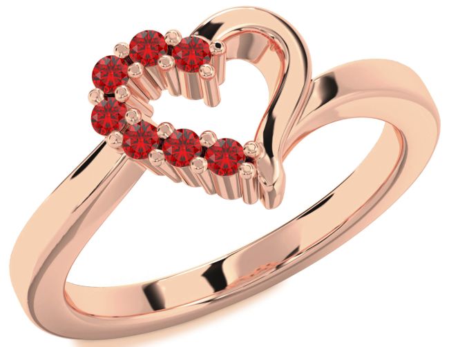 Ruby Rose Gold Heart Ring
