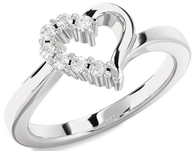 Lab Diamond Platinum Heart Ring