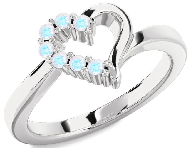 Moonstone Platinum Heart Ring