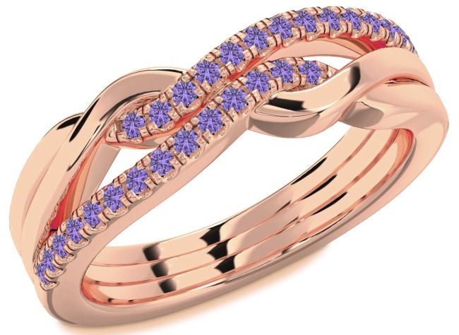 Alexandrite Rose Gold Infinity Round Ring