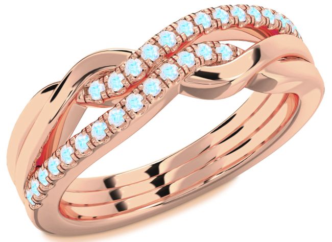 Moonstone Rose Gold Infinity Round Ring