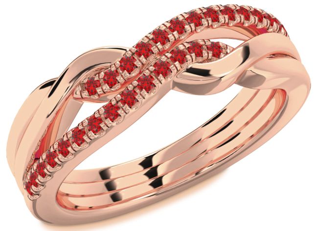 Ruby Rose Gold Silver Infinity Round Ring