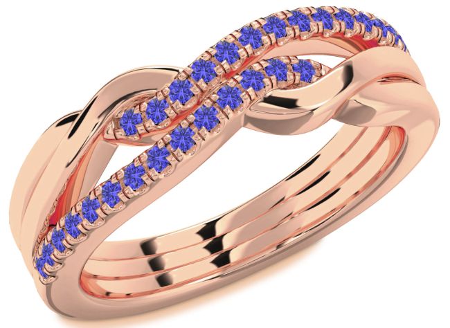 Tanzanite Rose Gold Infinity Round Ring