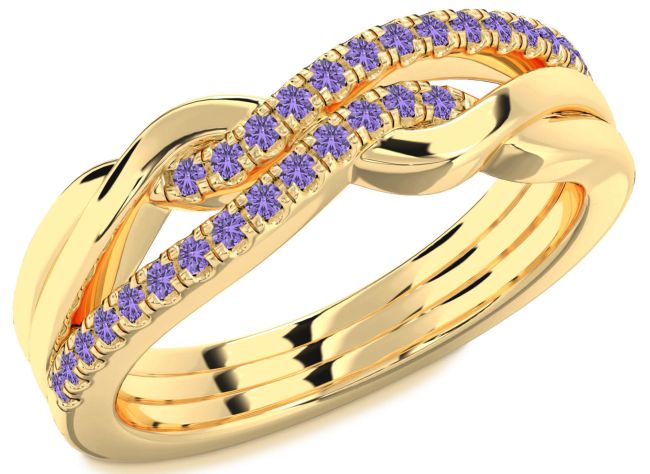 Alexandrite Gold Infinity Round Ring