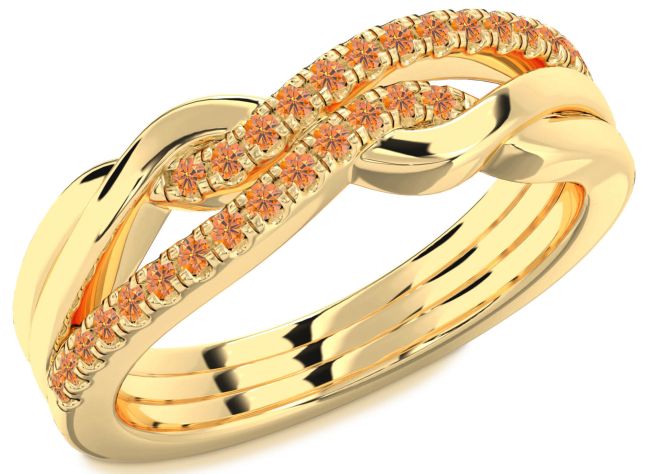 Citrine Gold Infinity Round Ring