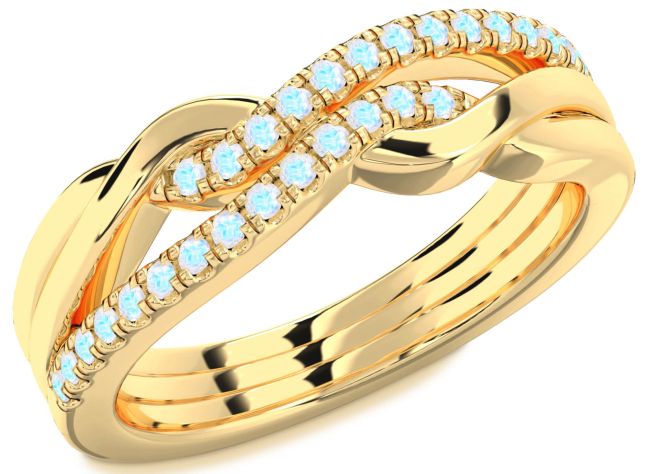 Moonstone Gold Infinity Round Ring