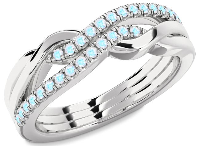 Moonstone Platinum Infinity Round Ring