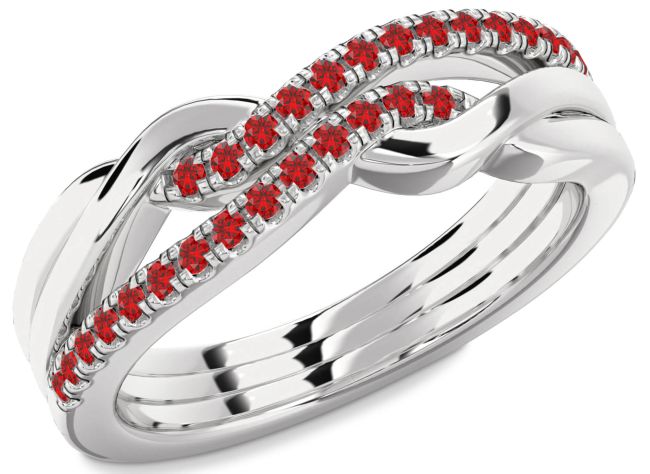Ruby White Gold Infinity Round Ring