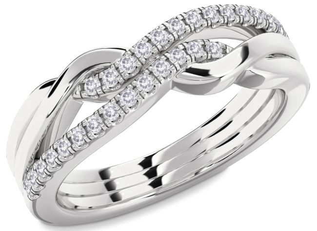 Salt & Pepper Diamond White Gold Infinity Round Ring