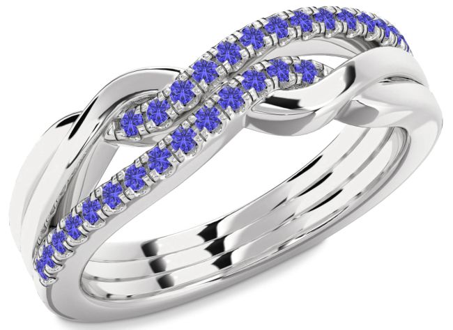 Tanzanite Platinum Infinity Round Ring