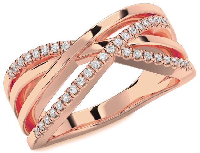 Diamond Rose Gold Silver Infinity Ring