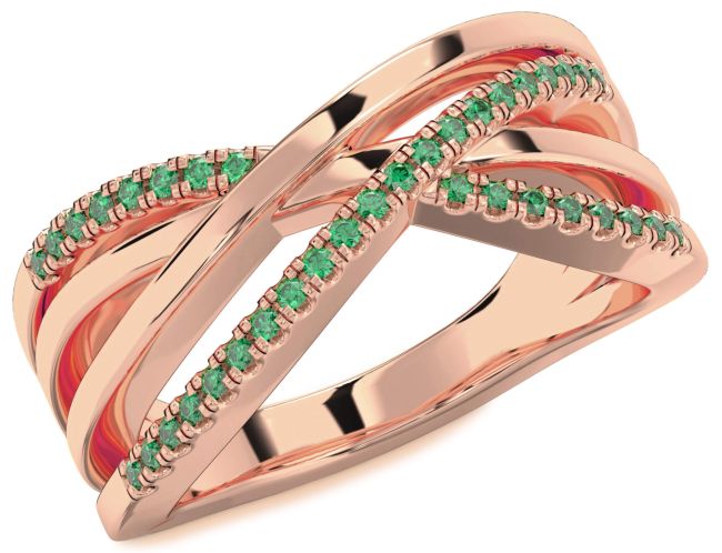 Emerald Rose Gold Infinity Ring