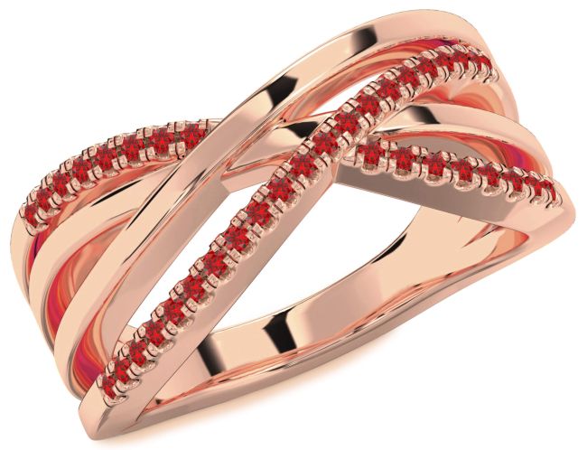 Ruby Rose Gold Silver Infinity Ring