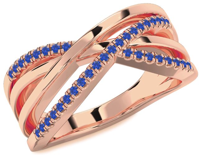 Blue Sapphire Rose Gold Infinity Ring