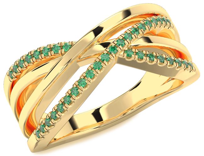 Emerald Gold Infinity Ring