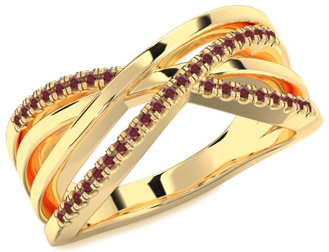 Garnet Gold Infinity Ring