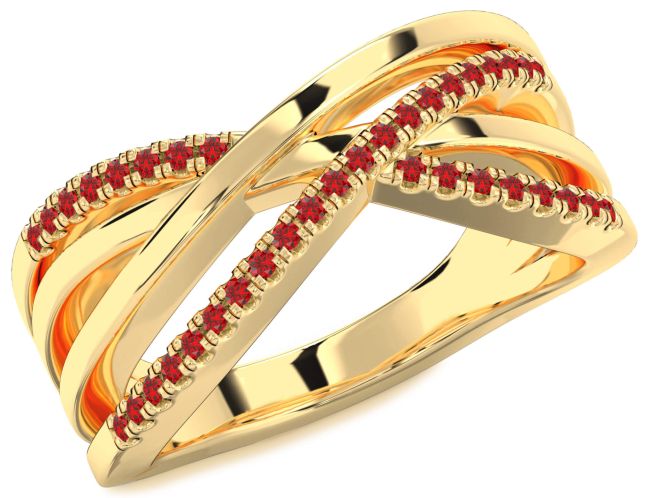 Ruby Gold Silver Infinity Ring