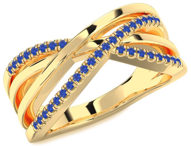 Blue Sapphire Gold Infinity Ring