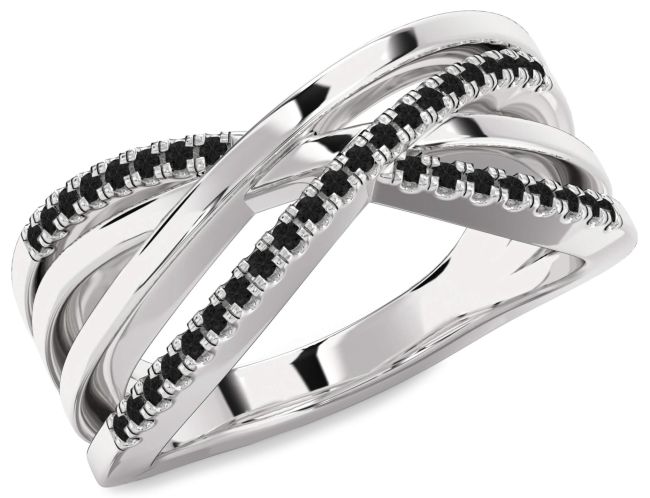 Black Diamond Platinum Infinity Ring