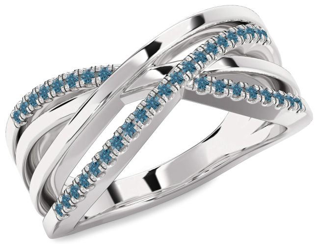 Blue Diamond Platinum Infinity Ring
