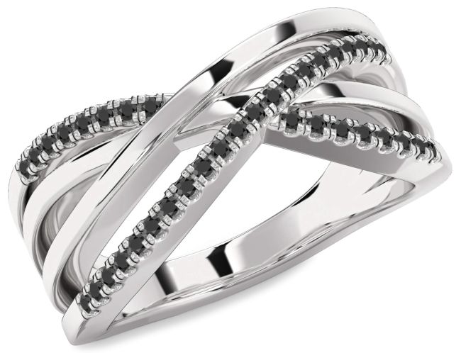 Black Onyx Platinum Infinity Ring