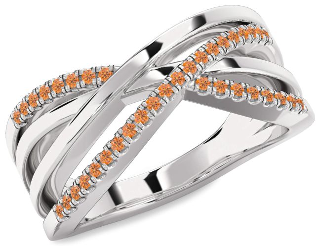 Citrine Platinum Infinity Ring