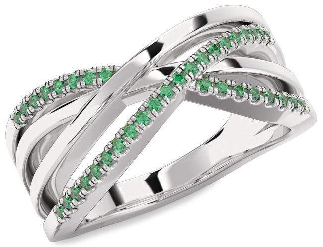 Emerald Platinum Infinity Ring