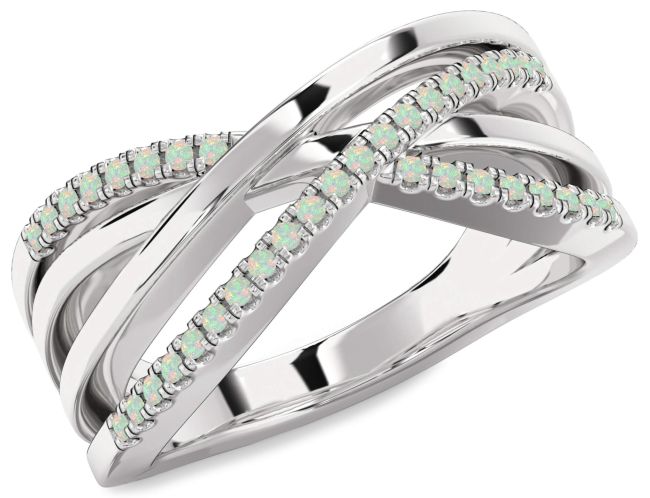 Opal Platinum Infinity Ring