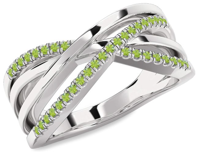 Peridot Platinum Infinity Ring