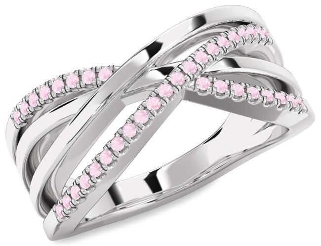 Rose Quartz Platinum Infinity Ring