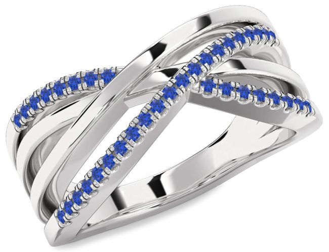 Blue Sapphire Platinum Infinity Ring