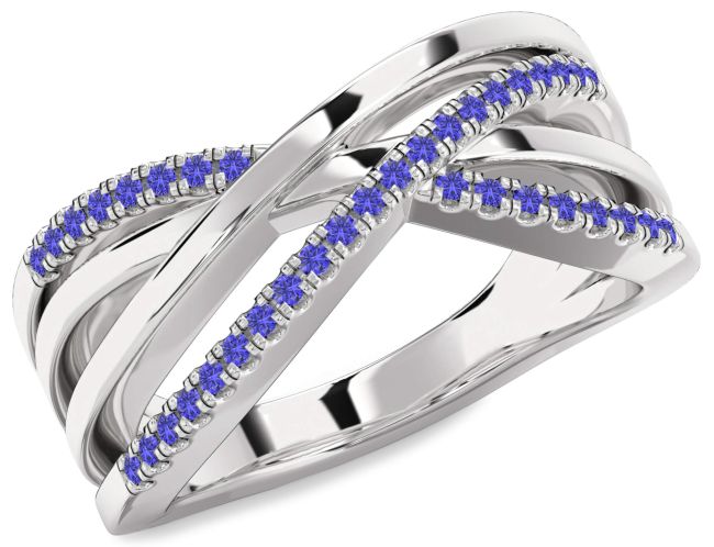 Tanzanite Platinum Infinity Ring