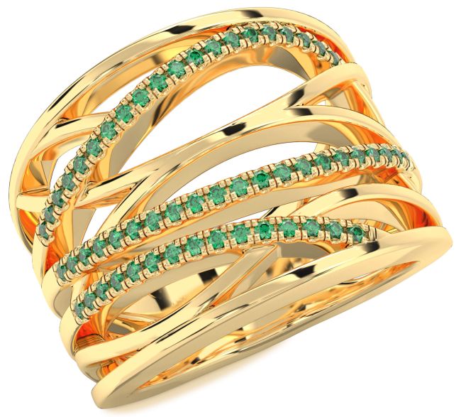 Emerald Gold Infinity Ring