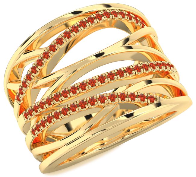 Fire Opal Gold Infinity Ring