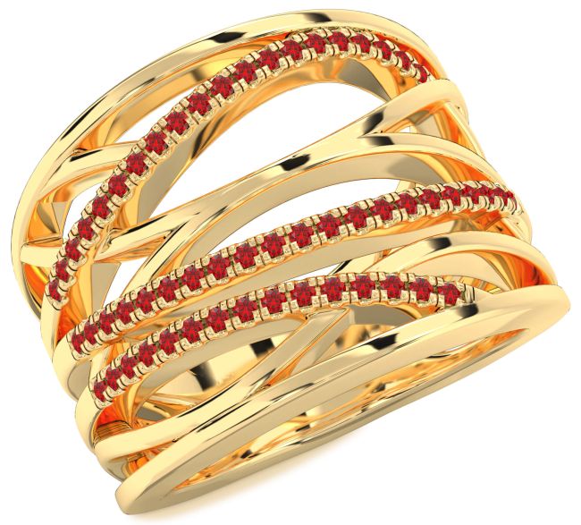 Ruby Gold Silver Infinity Ring