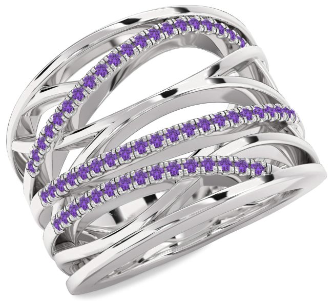 Amethyst Platinum Infinity Ring