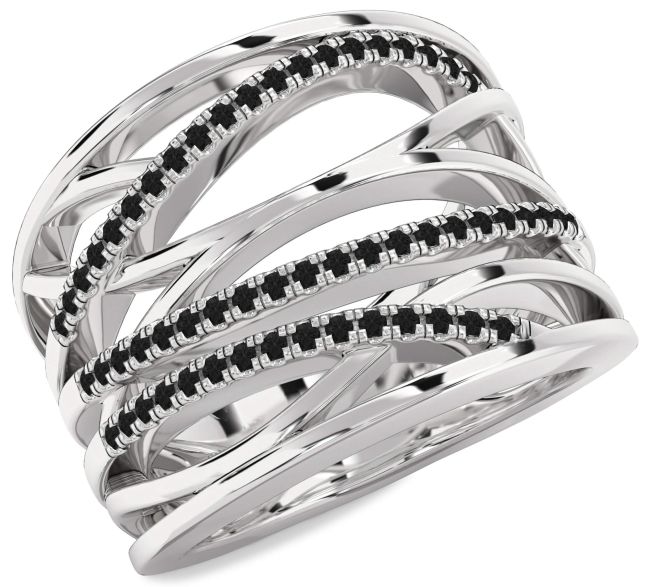 Black Diamond Platinum Infinity Ring