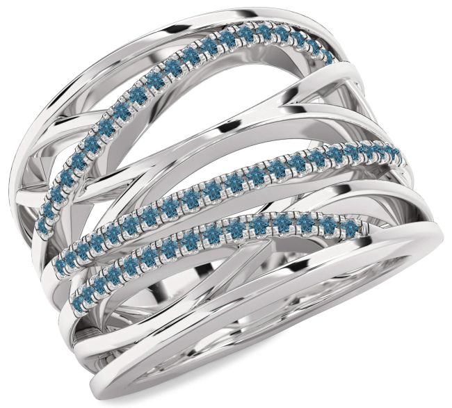 Blue Diamond Platinum Infinity Ring