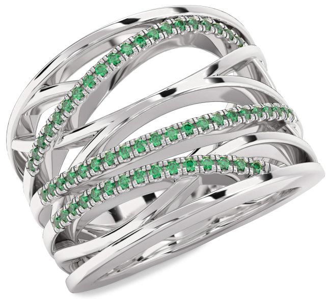 Emerald Platinum Infinity Ring