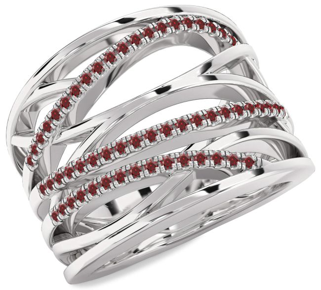 Garnet Platinum Infinity Ring