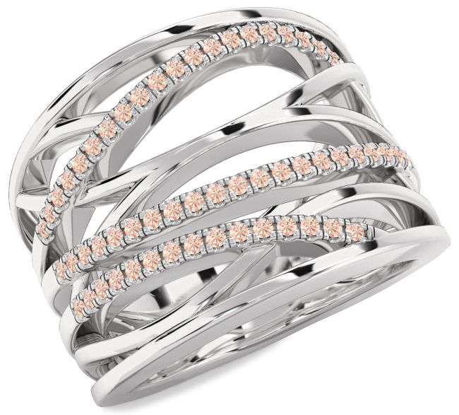 Morganite Platinum Infinity Ring
