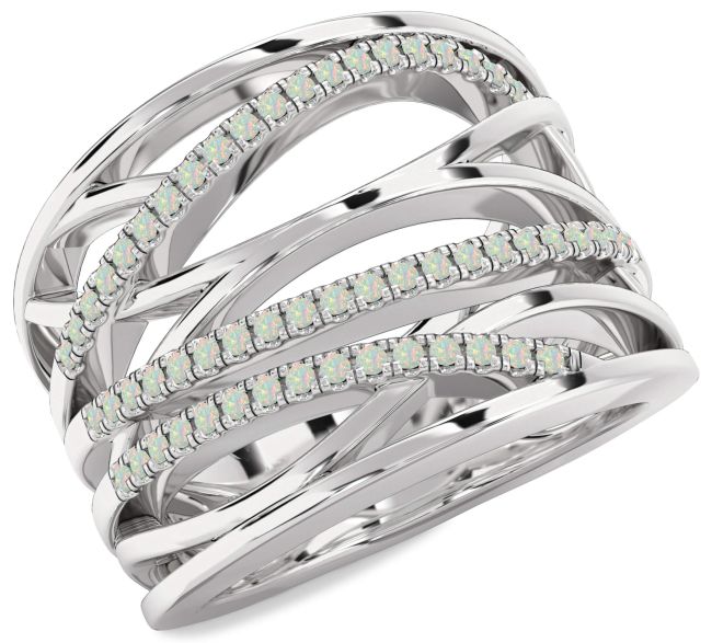 Opal Platinum Infinity Ring