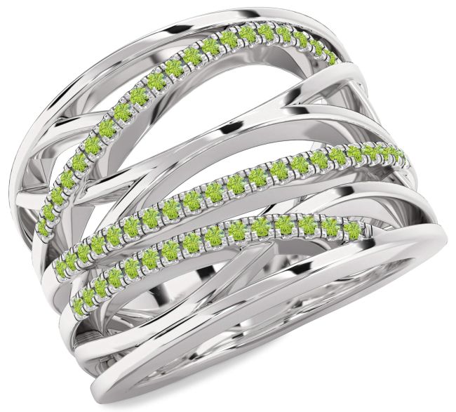 Peridot Platinum Infinity Ring